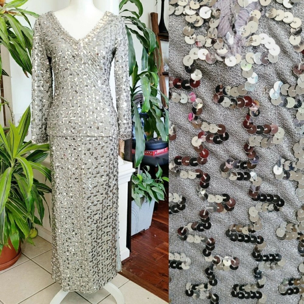 Vintage Lilli Diamond California Sequined Formal Blouse Skirt Set NWT 1965-1967